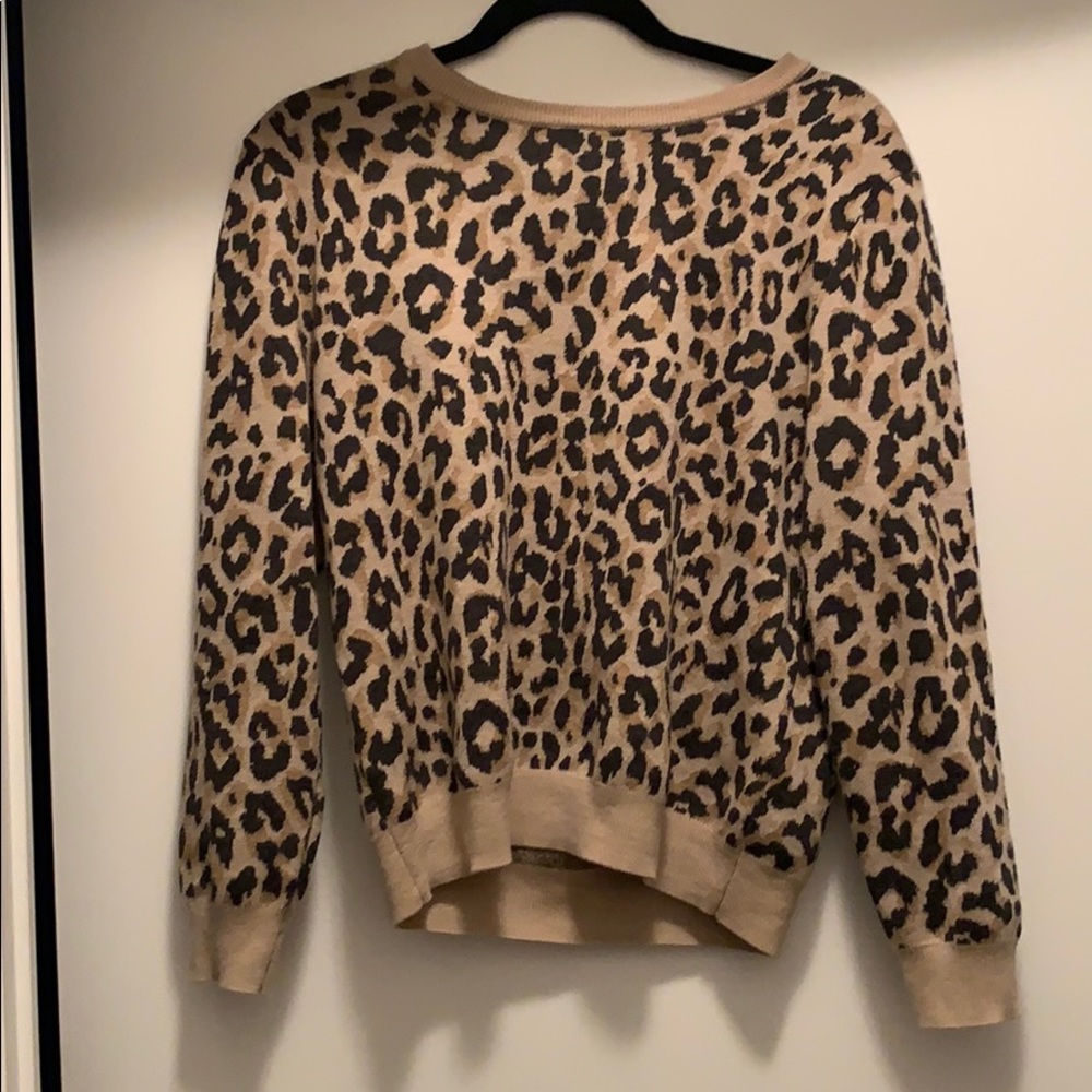 J. Crew leopard print merino wool sweater